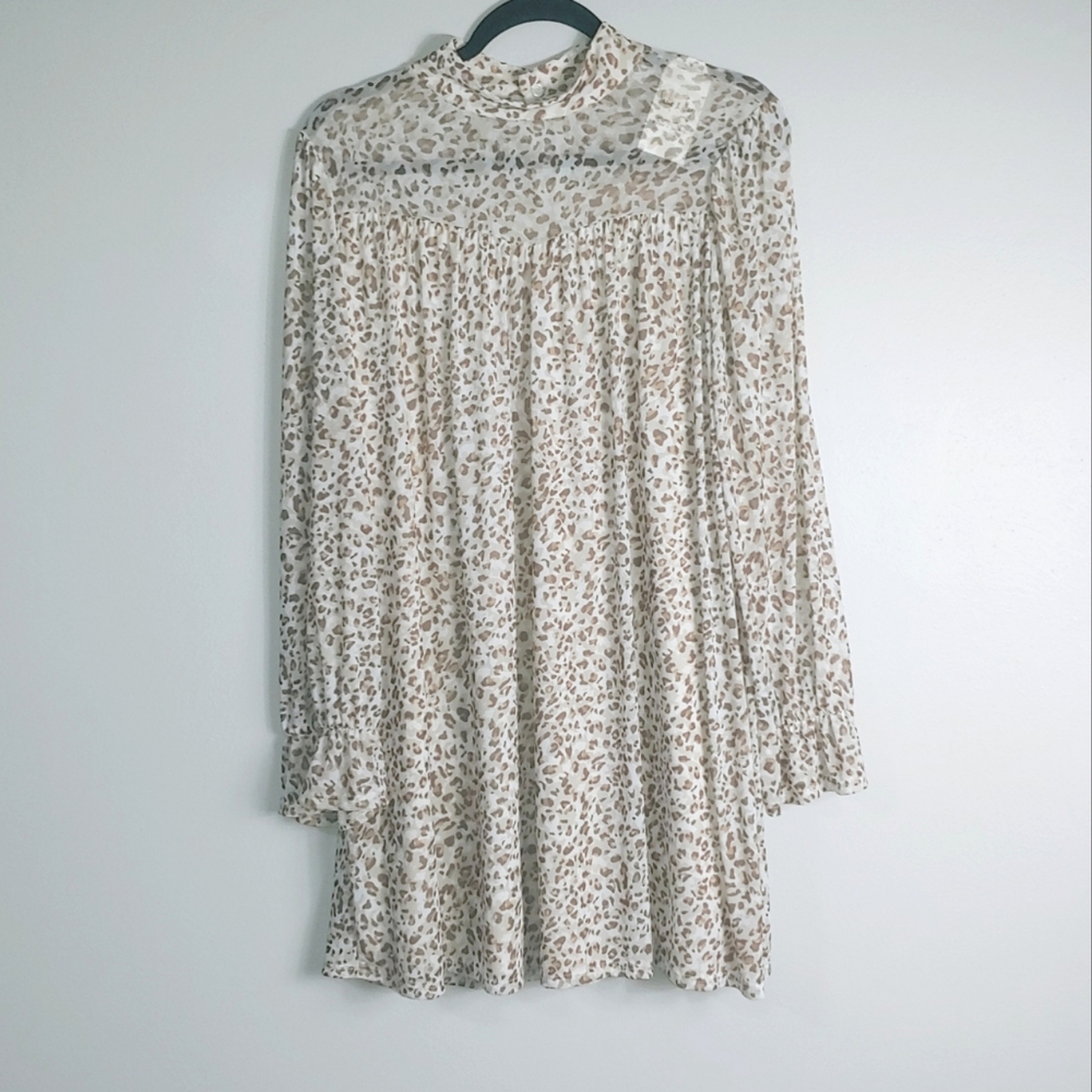 L NWT Sadie & Sage‎ Boutique Animal Print Mini Dress